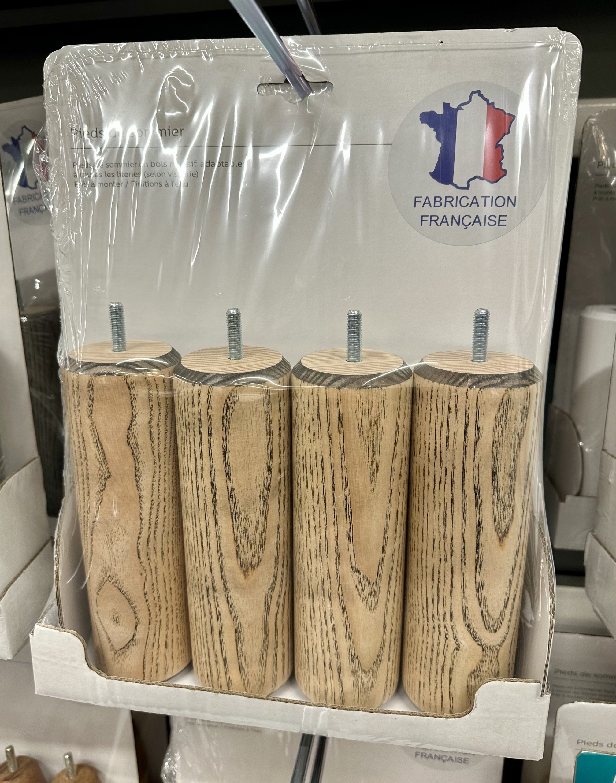 Pieds de sommier CYLINDRE naturel veiné