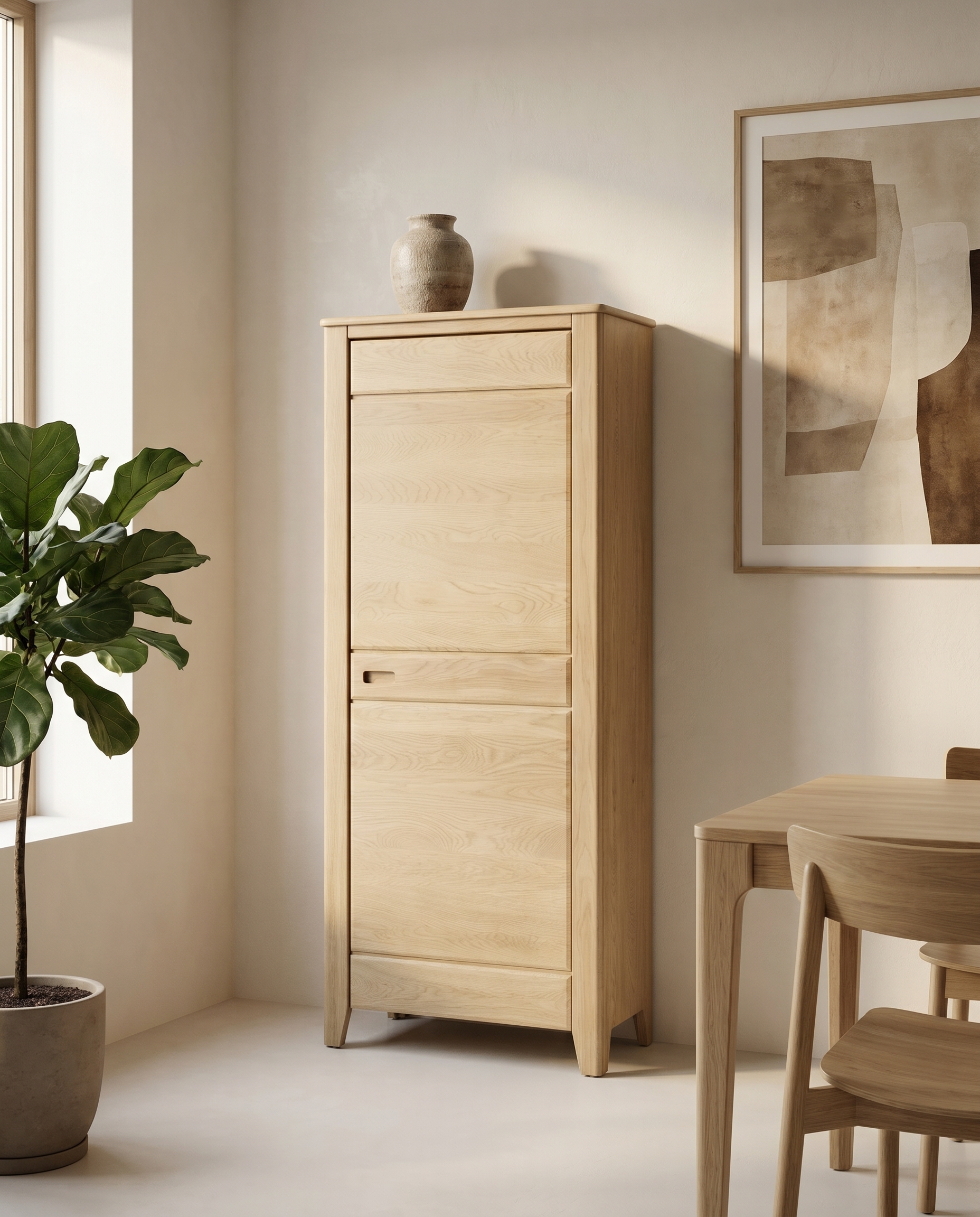 Meuble colonne ISAURE porte bois